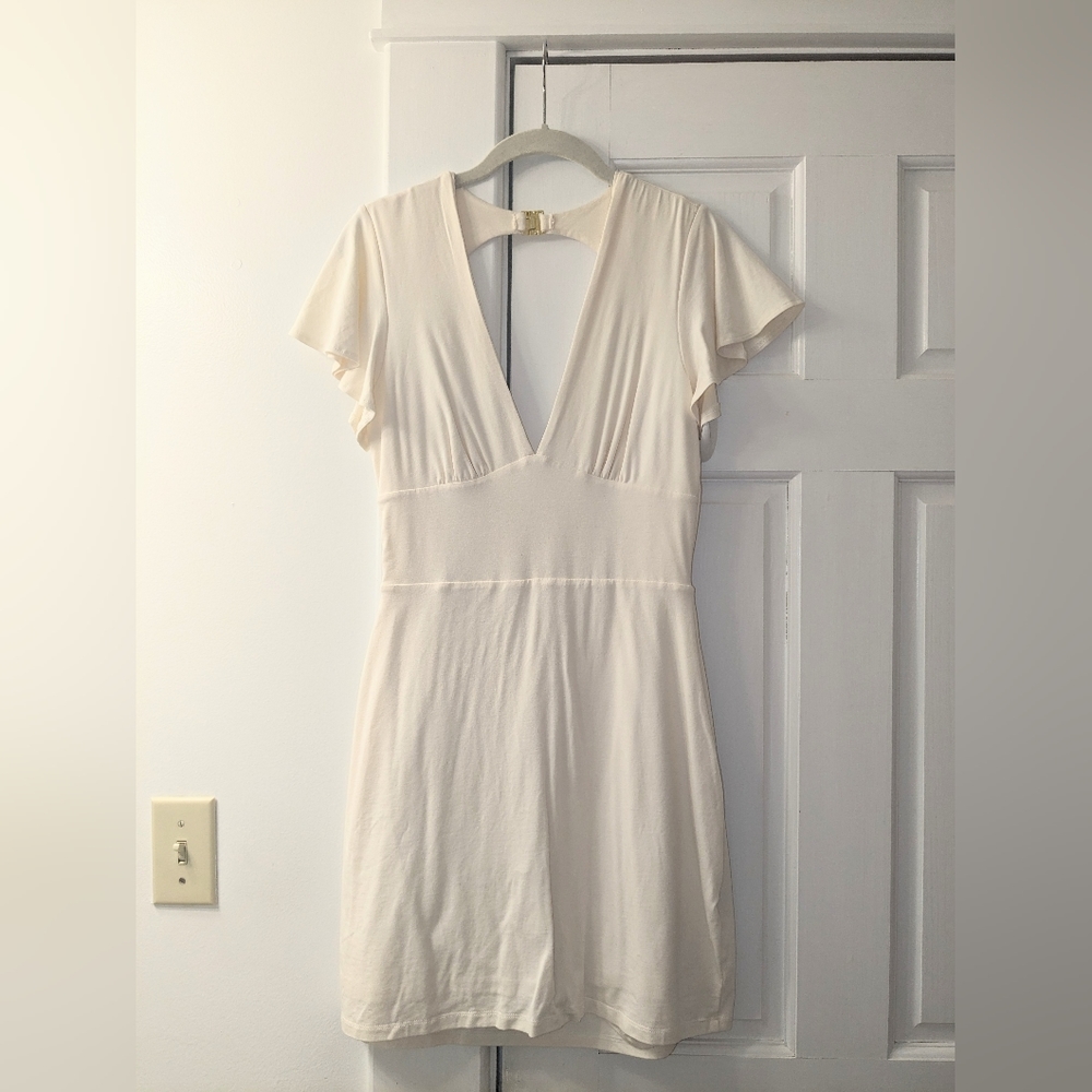 AYM Studio Hyde Bamboo Mini Dress, Color: Natural, Size M, NWT, Built in shorts